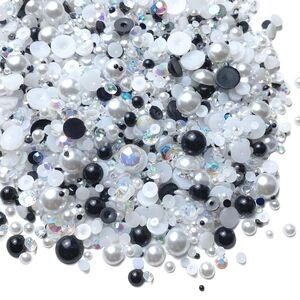 Jmassyang 100g Mix Resin Rhinestones Black And White